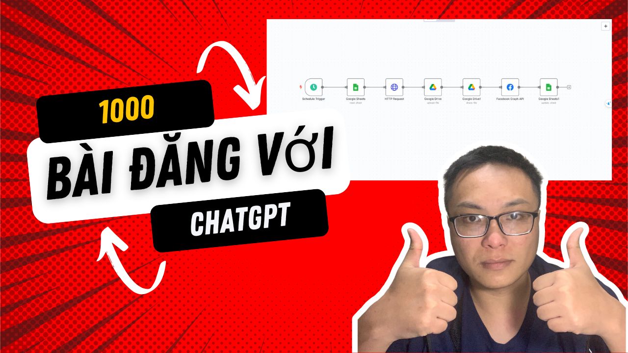 Tự Động Hóa Fanpage Facebook Bằng AI + n8n | Tạo 1000 Bài Đăng Với ChatGPT & Google Sheets!